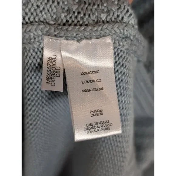 Calvin Klein Relaxed Cowl Neck Knit Sweater Blue Women's Size Large - Picture 11 of 15